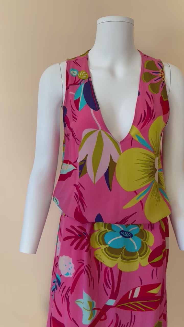 silk blouson dress